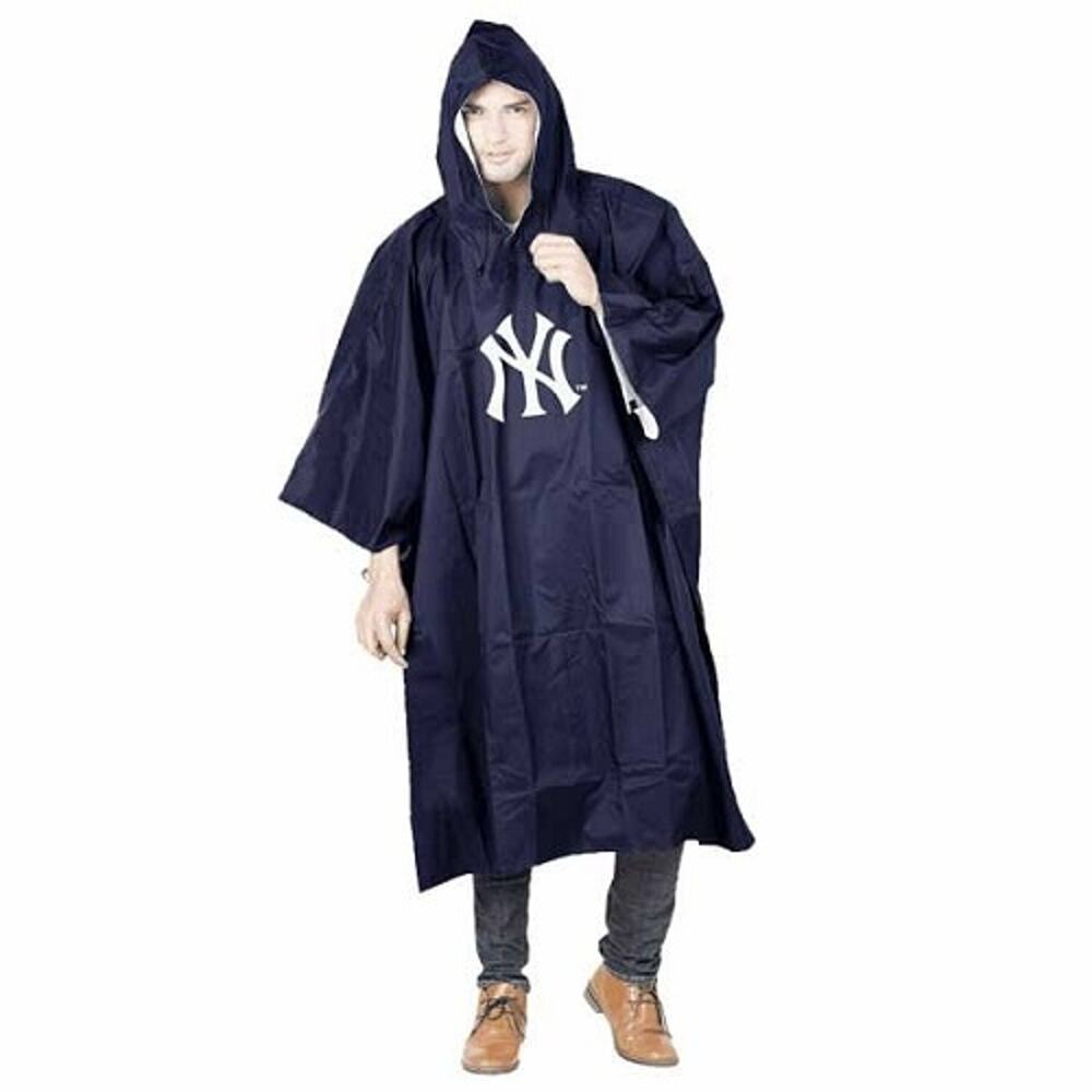 MLB New York Yankees Poncho Deluxe Navy W Storage Pouch Reusable Rain NY